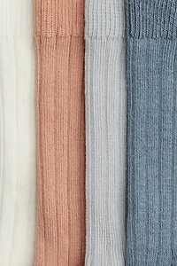 Lot de 4 paires chaussettes côtelées