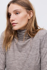 Wool Turtleneck Top