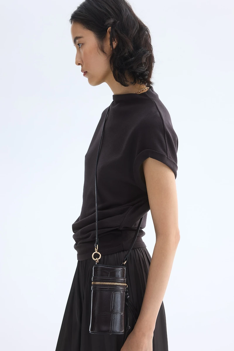 Draped Fine-Knit Top