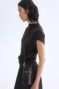 Draped Fine-Knit Top