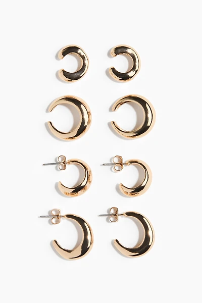 4 pairs earrings and ear cuffs