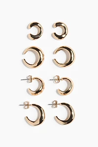 4 pairs earrings and ear cuffs