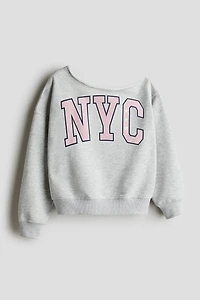 Oversized One-Shoulder Sweatshirt
