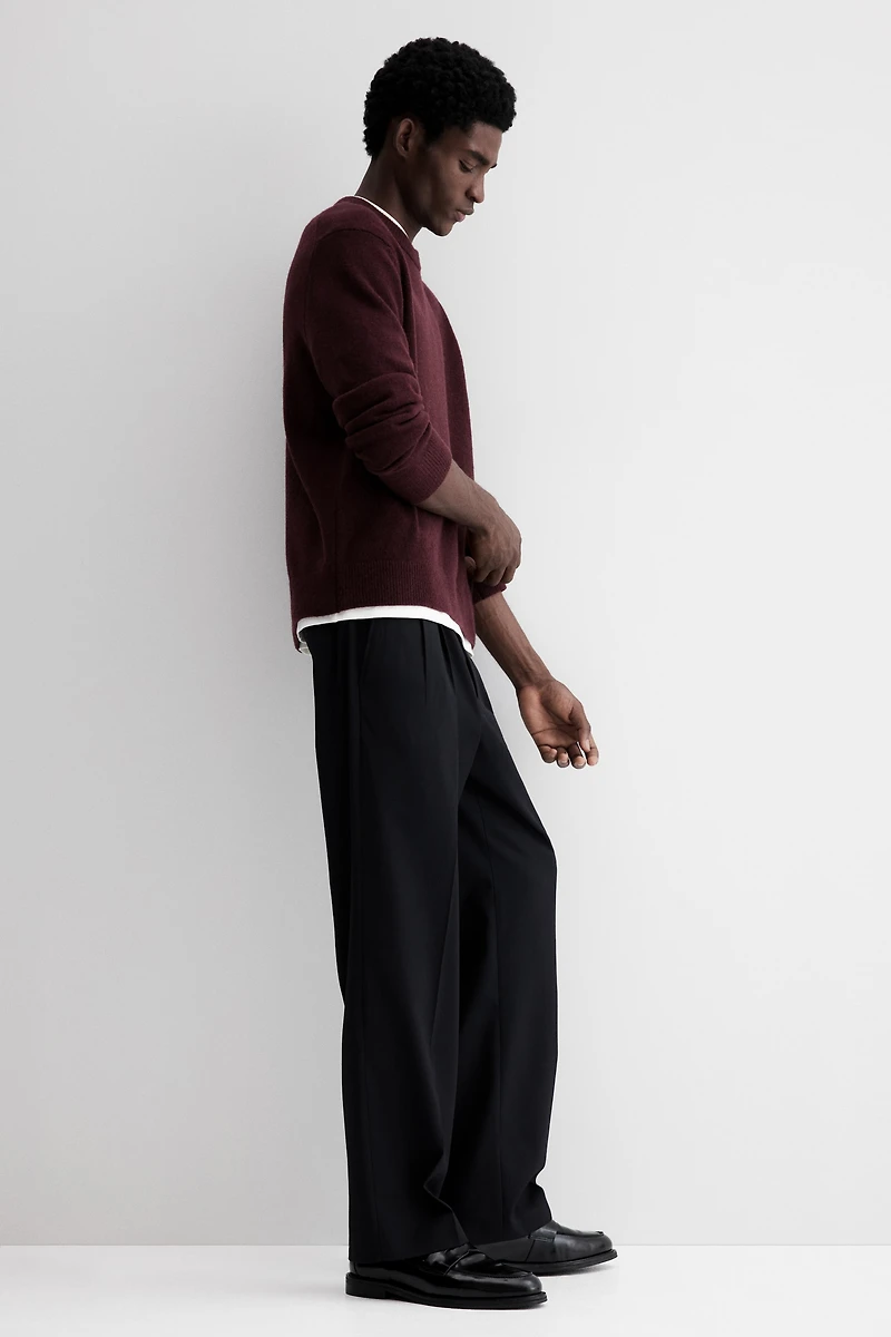 Chandail classique en maille fine de laine