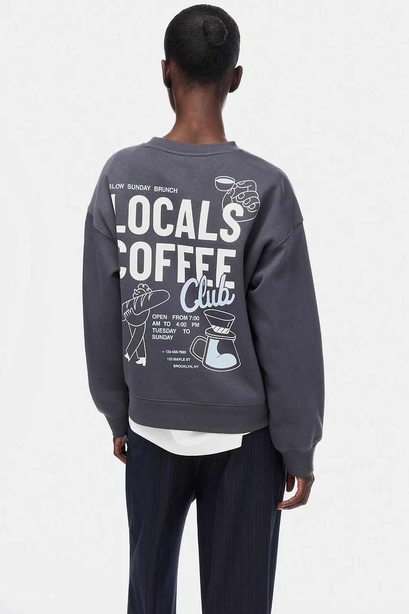 Sweatshirt with Text Motif