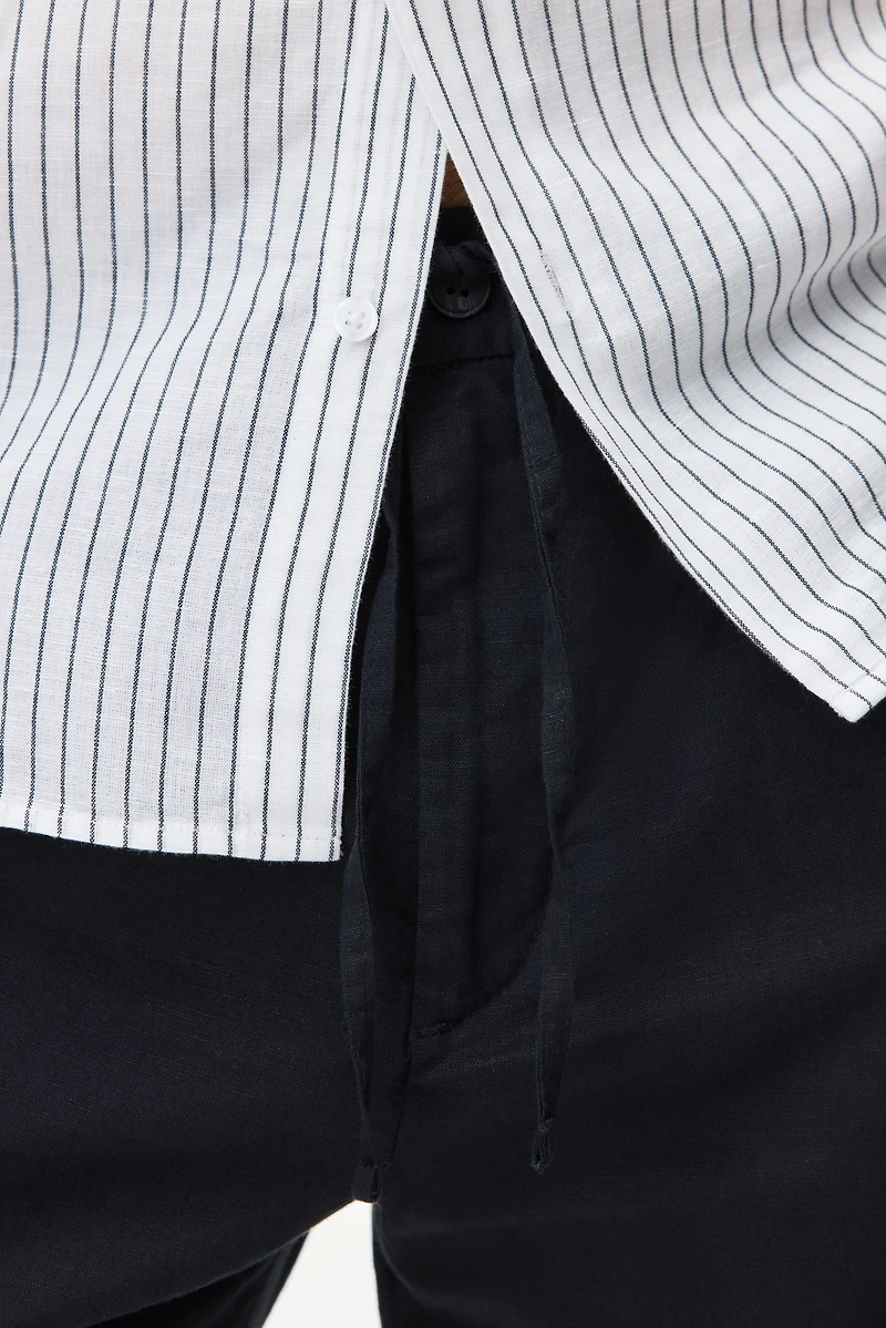 Regular-Fit Linen-Blend Shorts
