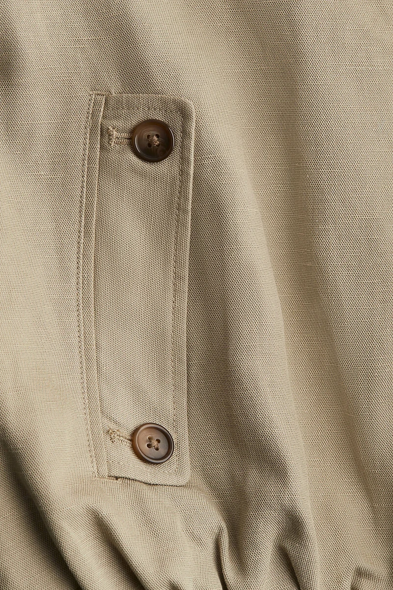 Linen-Blend Bomber Jacket