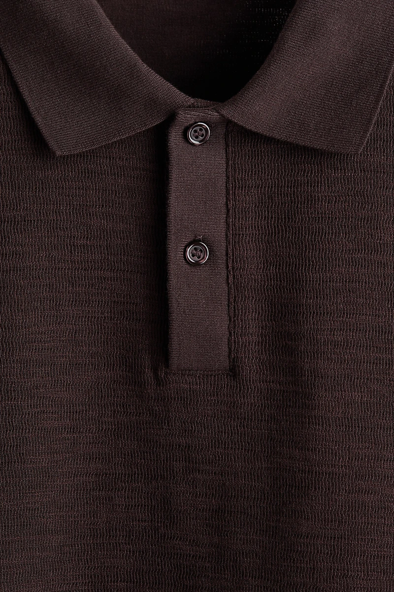 Slim-Fit Jacquard-Knit Polo Shirt