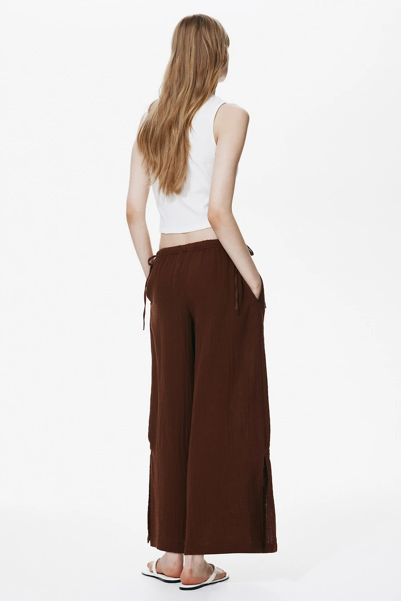 Pantalon en mousseline avec cordon de serrage