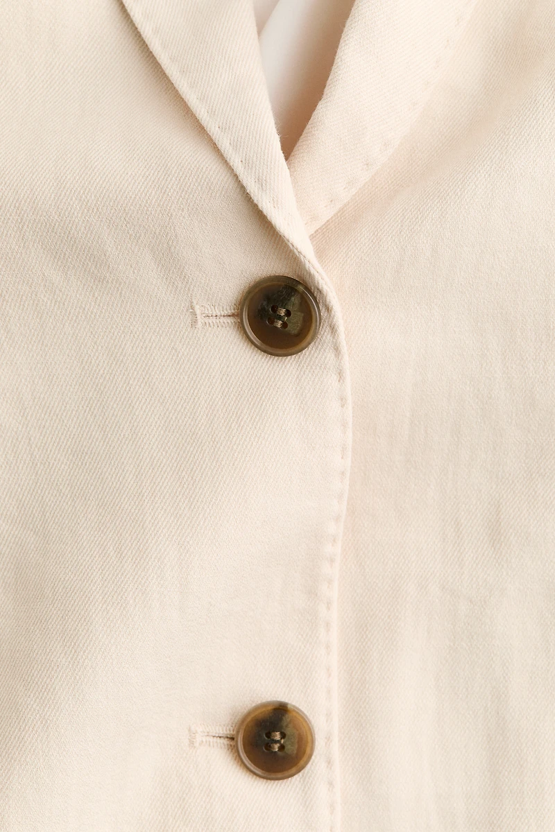 Single-Breasted Twill Blazer