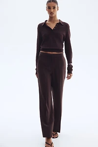 Straight-Leg Creased Pants