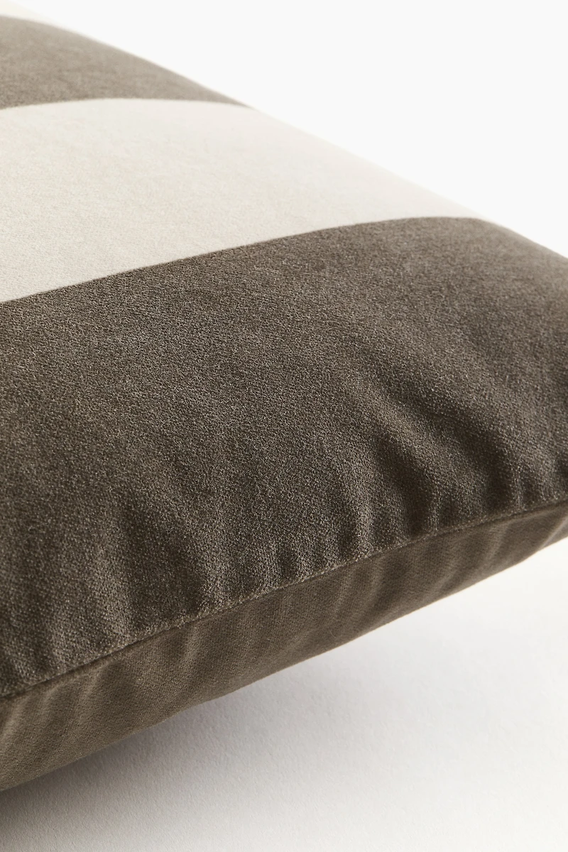 Striped Velvet Cushion Cover