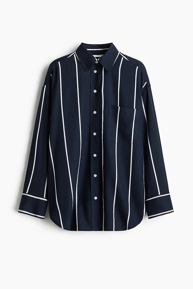 Oversized Linen-Blend Shirt