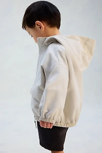 Oversized Linen-Blend Windbreaker