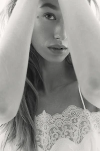 Lace-Trimmed Satin Pajamas