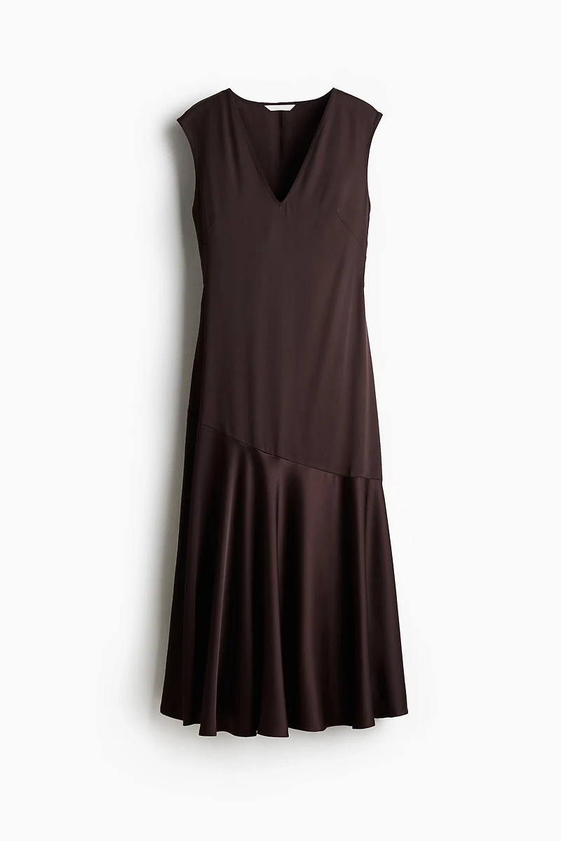 V-Neck Satin Dress