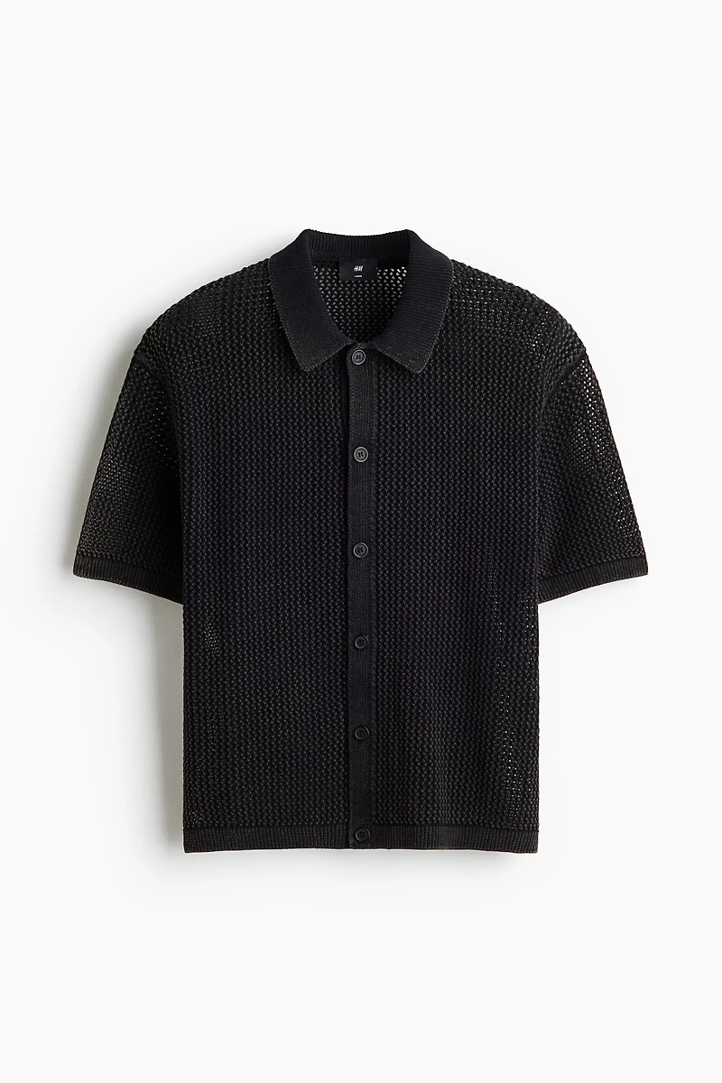 Relaxed-Fit Open-Knit Shirt