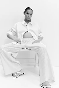 MAMA Lace-Look Jersey Pants