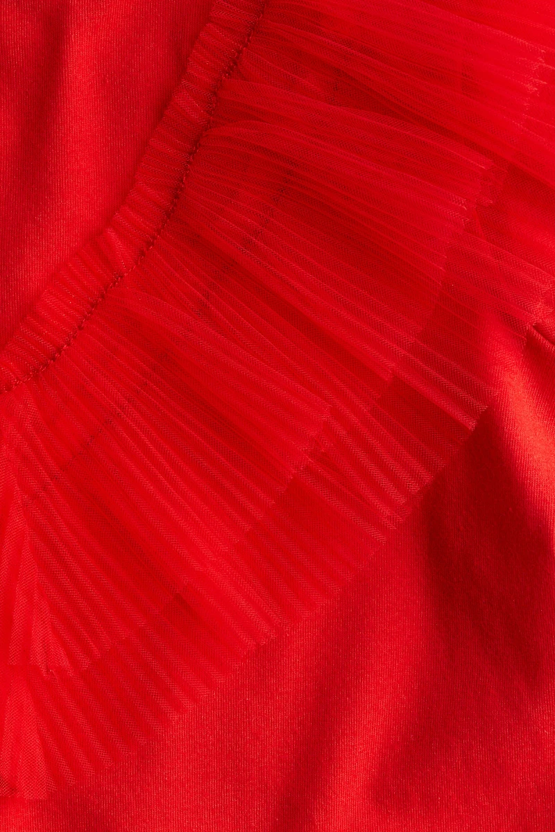 Flounce-Trimmed Cotton Top