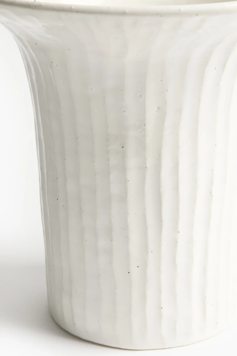 Large textured stoneware vase