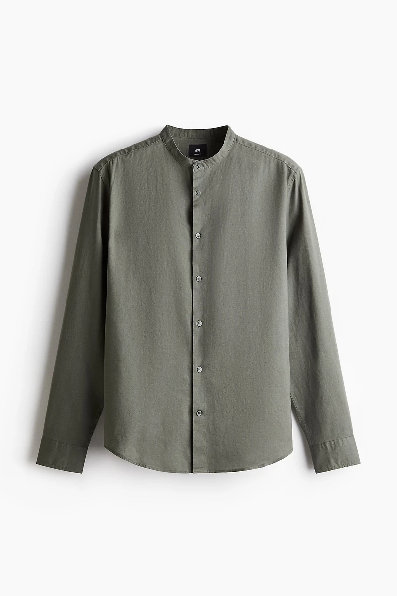 Regular-Fit Linen-Blend Shirt