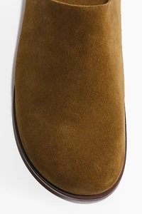 Suede Footbed Mules