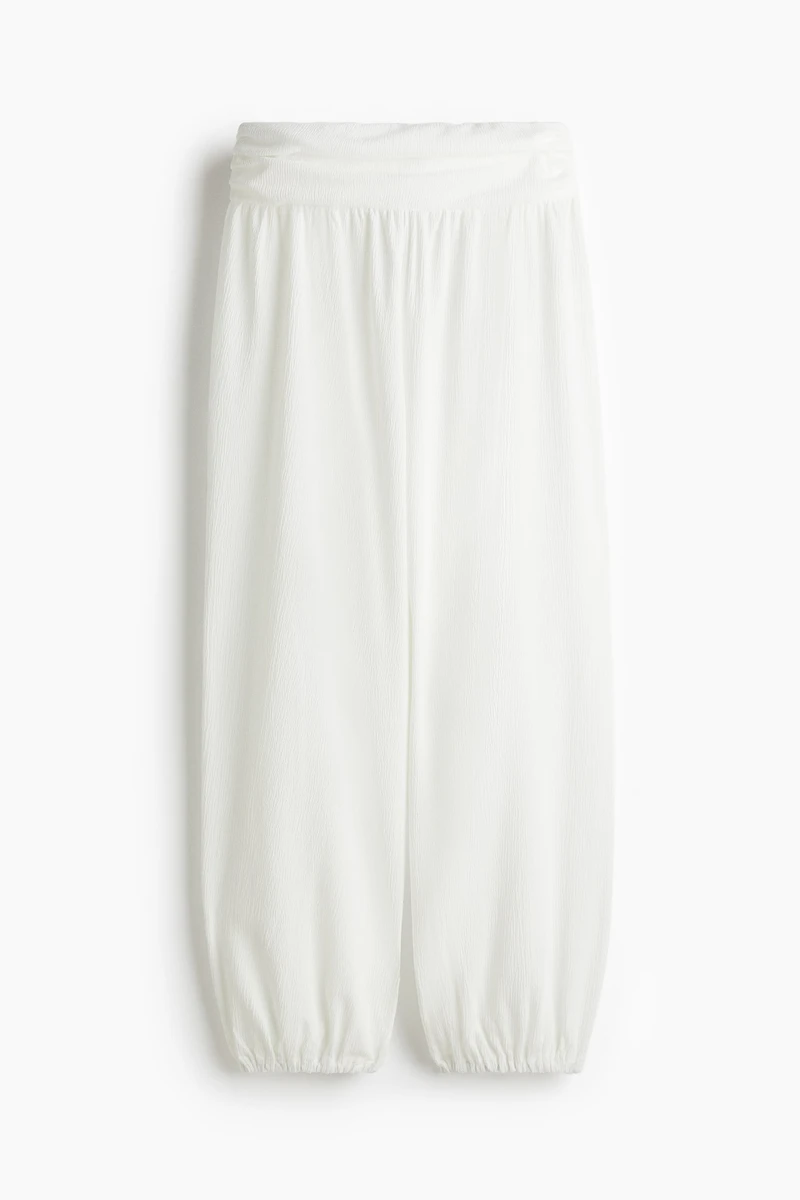 Crinkled Balloon-Leg Pants