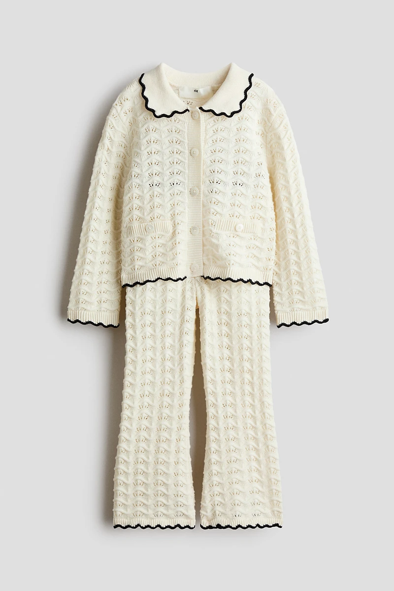 2-Piece Crochet-Look Cotton Set