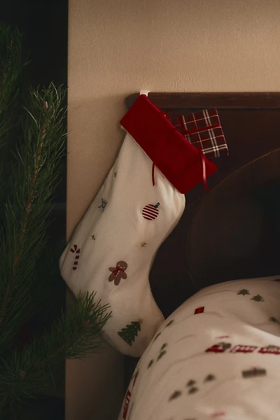 Chaussette de Noël brodée