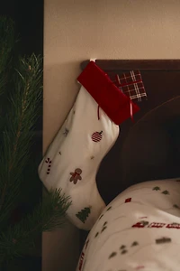 Chaussette de Noël brodée