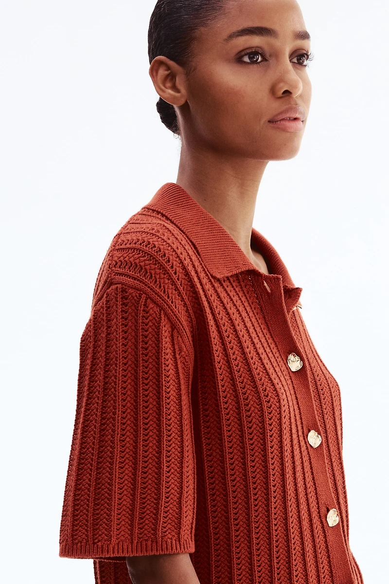 Crochet-Look Cardigan