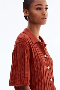 Crochet-Look Cardigan