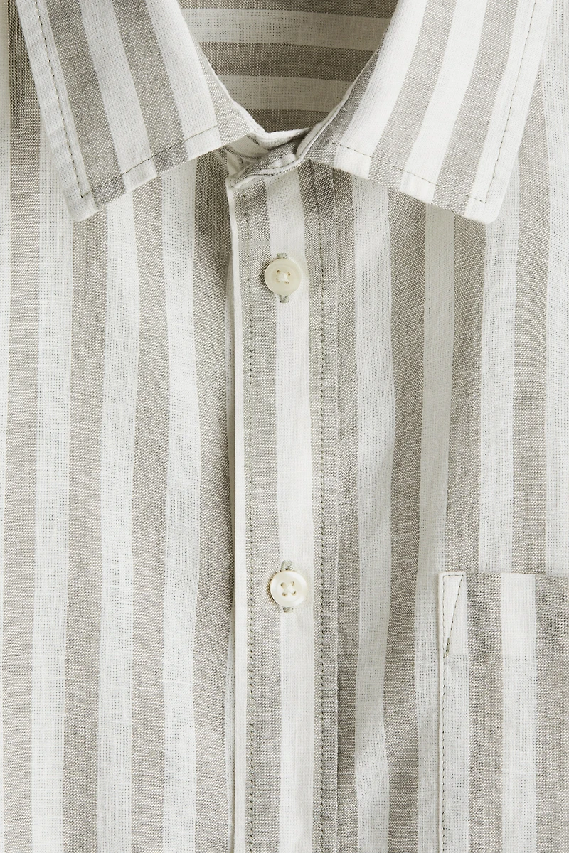 Chemise classique en lin mélangé