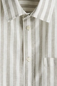 Chemise classique en lin mélangé