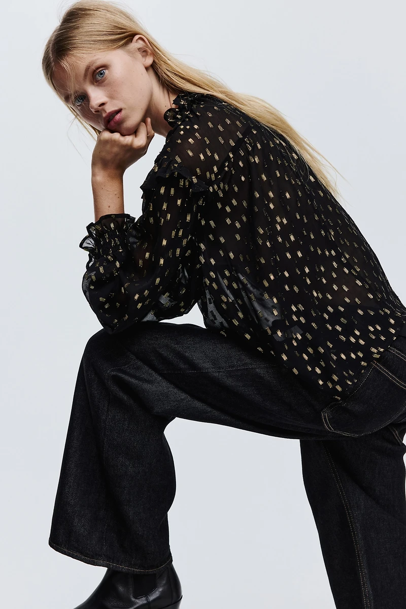Blouse en tissu jacquard
