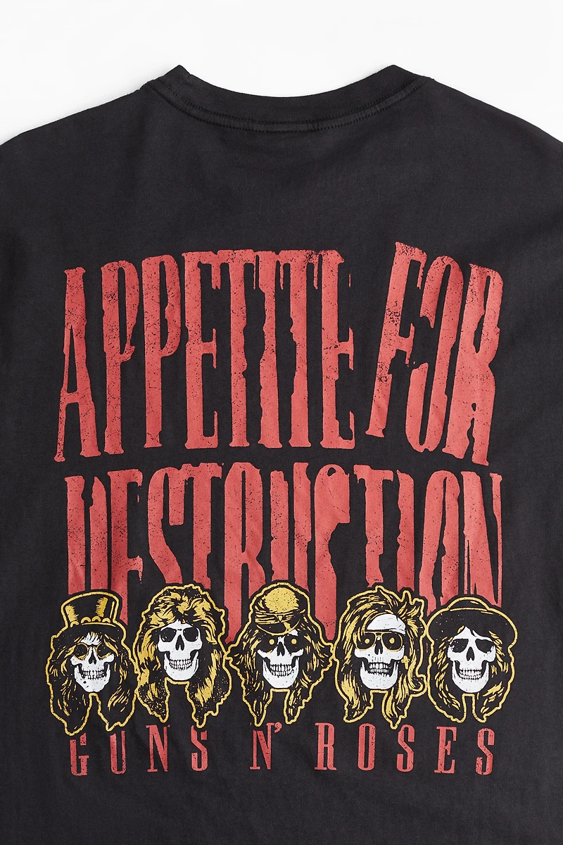 Loose Fit Vintage-Look Printed T-Shirt