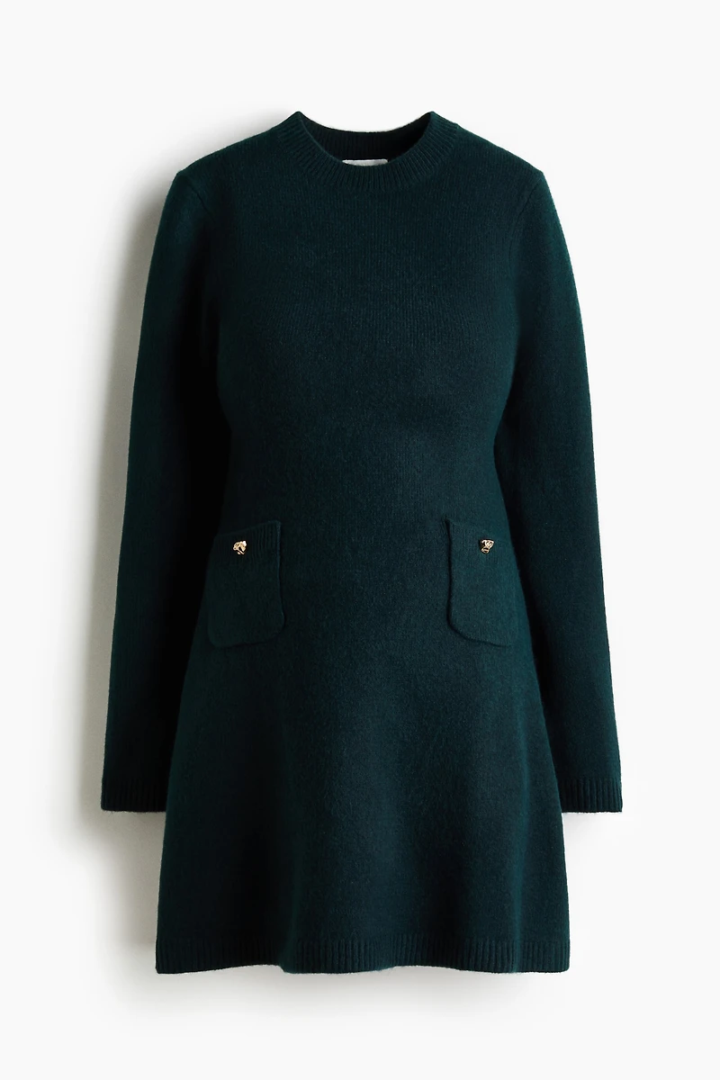 MAMA Knit Dress with Flared Skirt