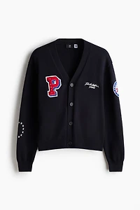 Regular-Fit Embroidered-Motif Cardigan