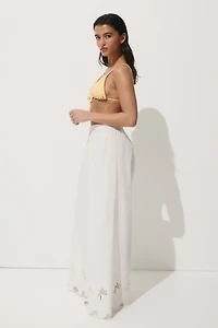 Wide-Leg Poplin Beach Pants