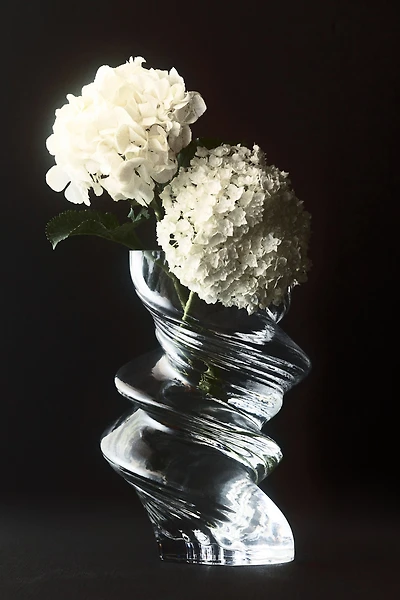 Large Twisted Glass Vase