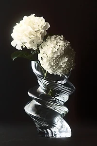 Large Twisted Glass Vase