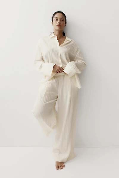 Crinkled Pull-On Pants