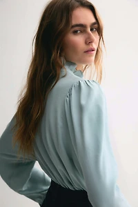 Ruffle-Collar Viscose Blouse