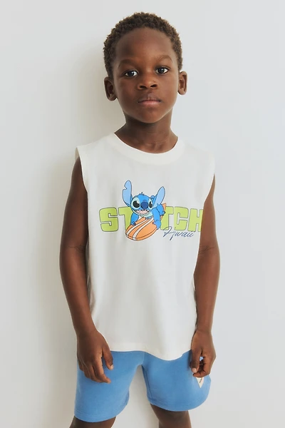 Débardeur en coton avec motif imprimé