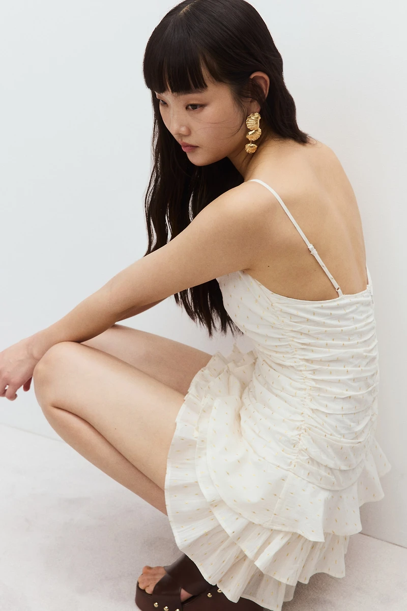 Tiered-Skirt Strappy Dress
