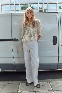 Jean large taille haute