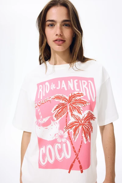 Oversized T-Shirt with Printed Motif