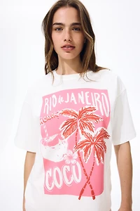 Oversized T-Shirt with Printed Motif