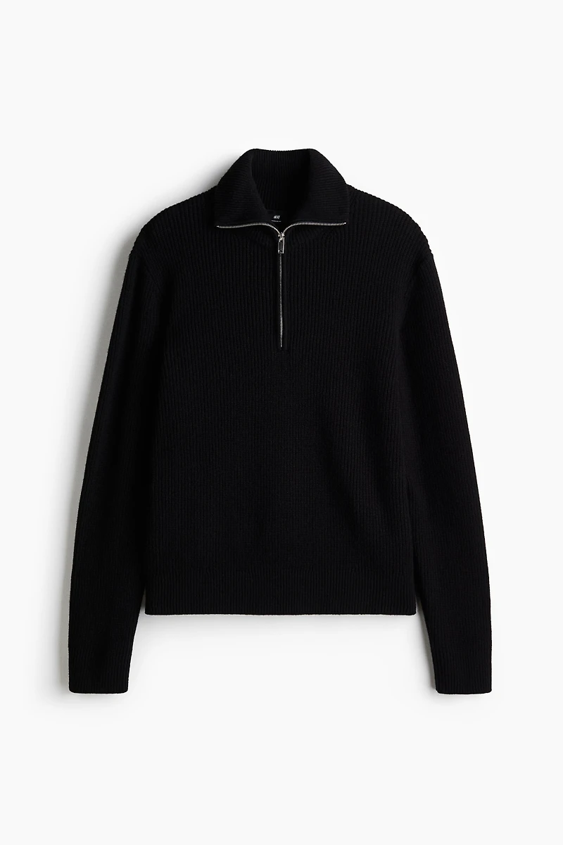 Regular-Fit Half-Zip Wool Polo Sweater