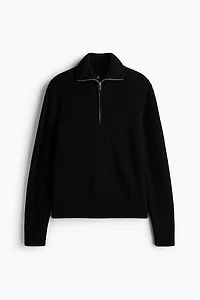Regular-Fit Half-Zip Wool Polo Sweater